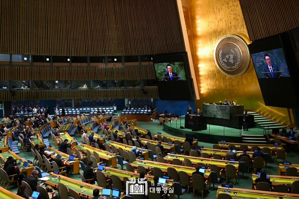 23年9月20日（現地時間）、韓国の尹錫悦大統領がニューヨークで開かれた国連総会に出席し基調演説を行った。